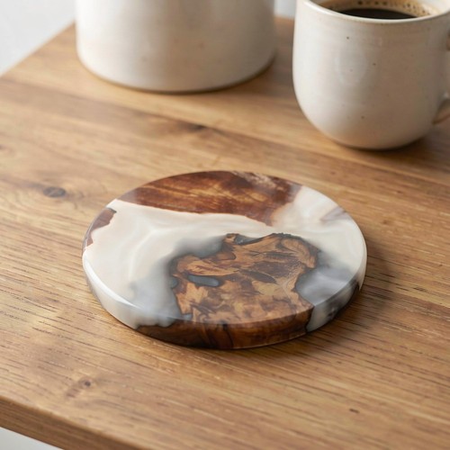 Wooden cup mat - round, decor