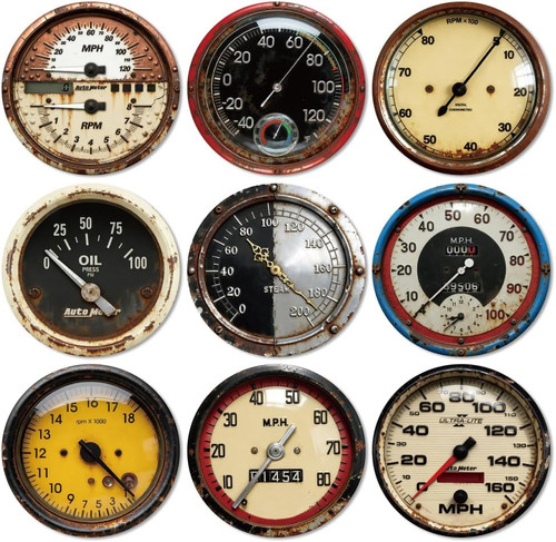 Retro dashboard wood coasters - retro,