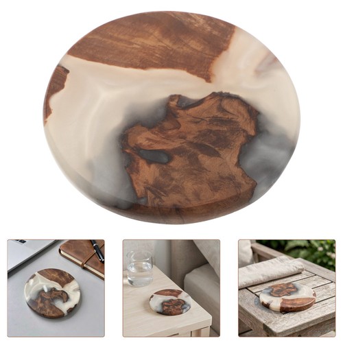 2pcs wooden cup - wooden, mat