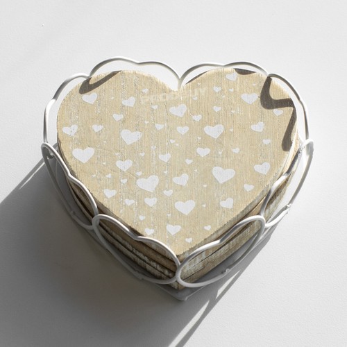 Set heart shape wooden - set, of