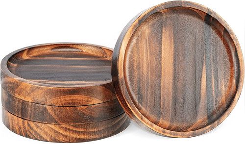 Set acacia wood drink - of, 4