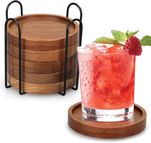 Wooden drink coasters - coasters, 6