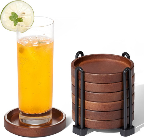 Set wooden coasters - of, with