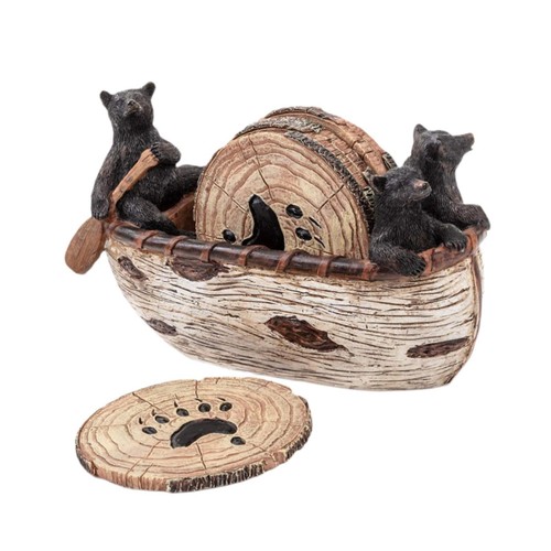 Wooden coasters set with - wooden,