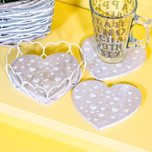 Set love heart coasters - 4,