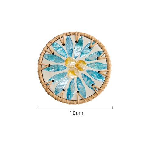 Colorful rattan coaster dining - colorful,