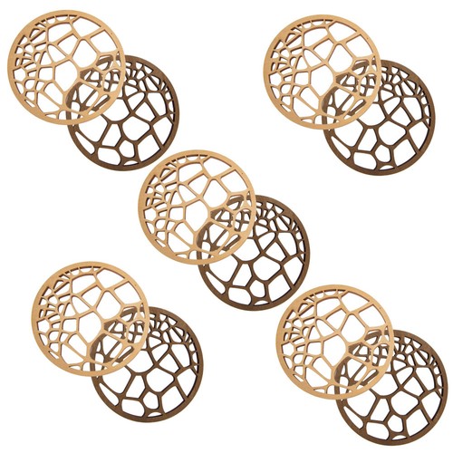 Pcs wood cup mat round - wood,