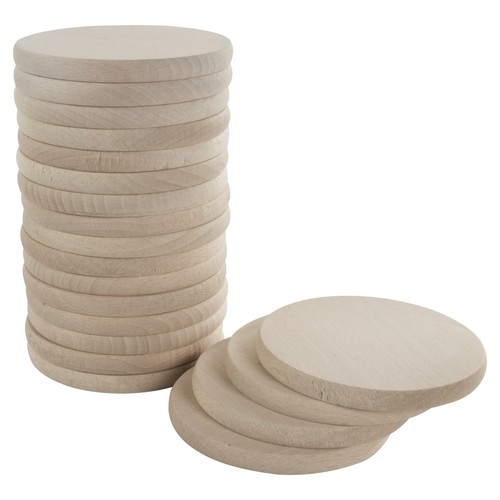Plain beechwood round 9cm - round,