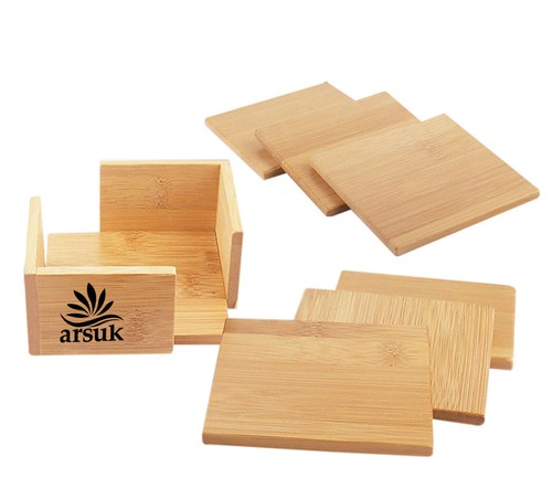 Drink coaster set natural - 6,