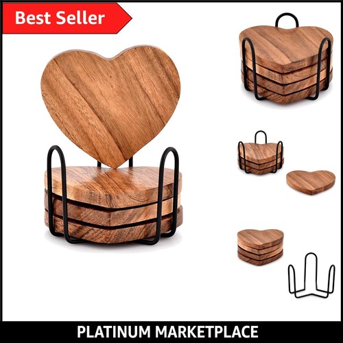 Acacia wood heart shape - acacia,