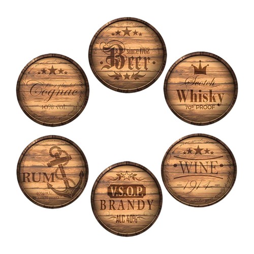 Pieces wooden coasters table - wooden,