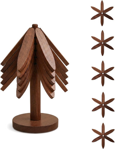 Wooden coasters 5pcs - wooden,