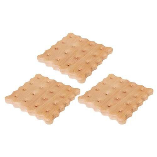 Reusable wood coasters cookie - wood,