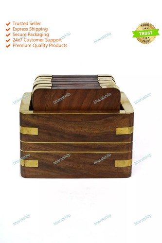 Wooden drink coasters wood - wooden,