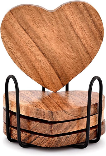 Acacia wood heart shape - heart,