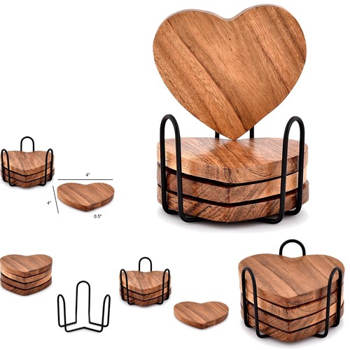Acacia wood heart shape - acacia,