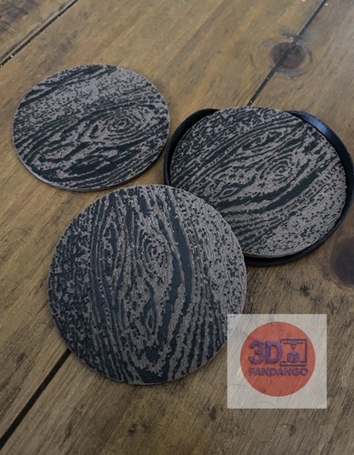 Set plastic coasters wood - plastic,