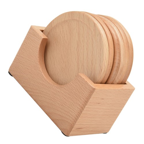 Pcs wooden coasters drinks - 6,