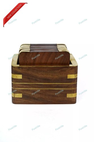 Wooden drink coasters wood - wooden,